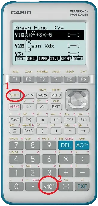 Afficher le nombre pi sur la calculatrice Casio GRAPH 35+E2