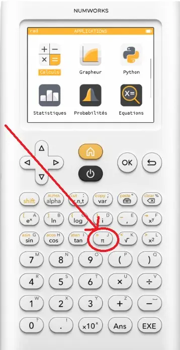 Afficher le nombre pi sur la calculatrice Numworks