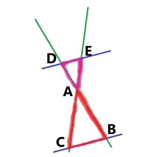 Thalès triangles ABC ADE points alignés