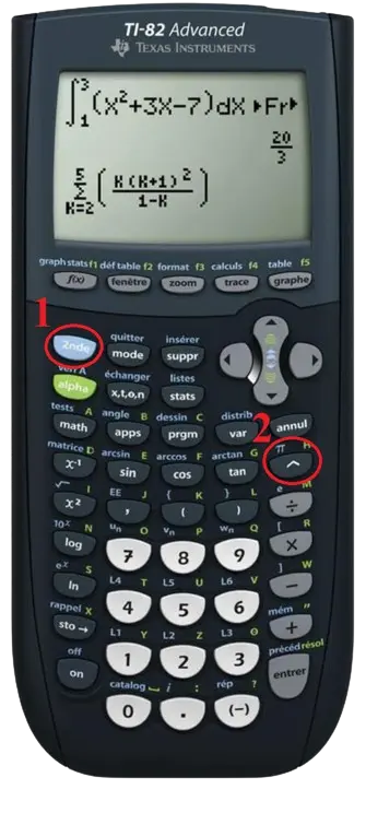 Afficher le nombre pi sur la calculatrice TI 82-Advanced
