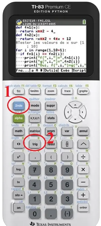 Afficher le nombre pi sur la calculatrice TI-83 Premium CE
